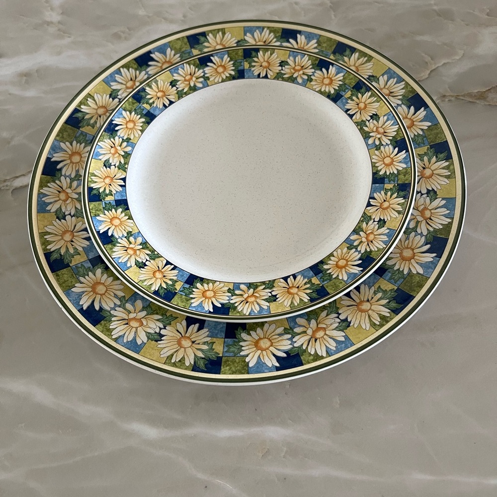 Studio Nova Summer Floral Daisy 3 Sets of  2 Piece Dinner & Salad plates